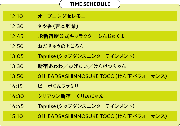 TIME SCHEDULE